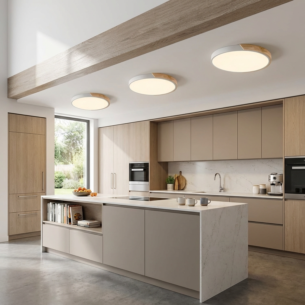 Nordic Wooden Round Ceiling Light