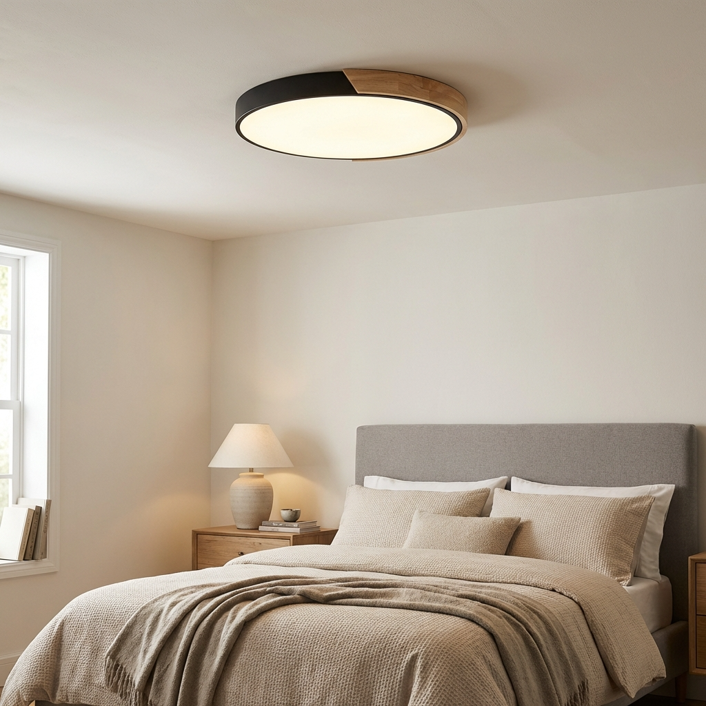 Nordic Wooden Round Ceiling Light