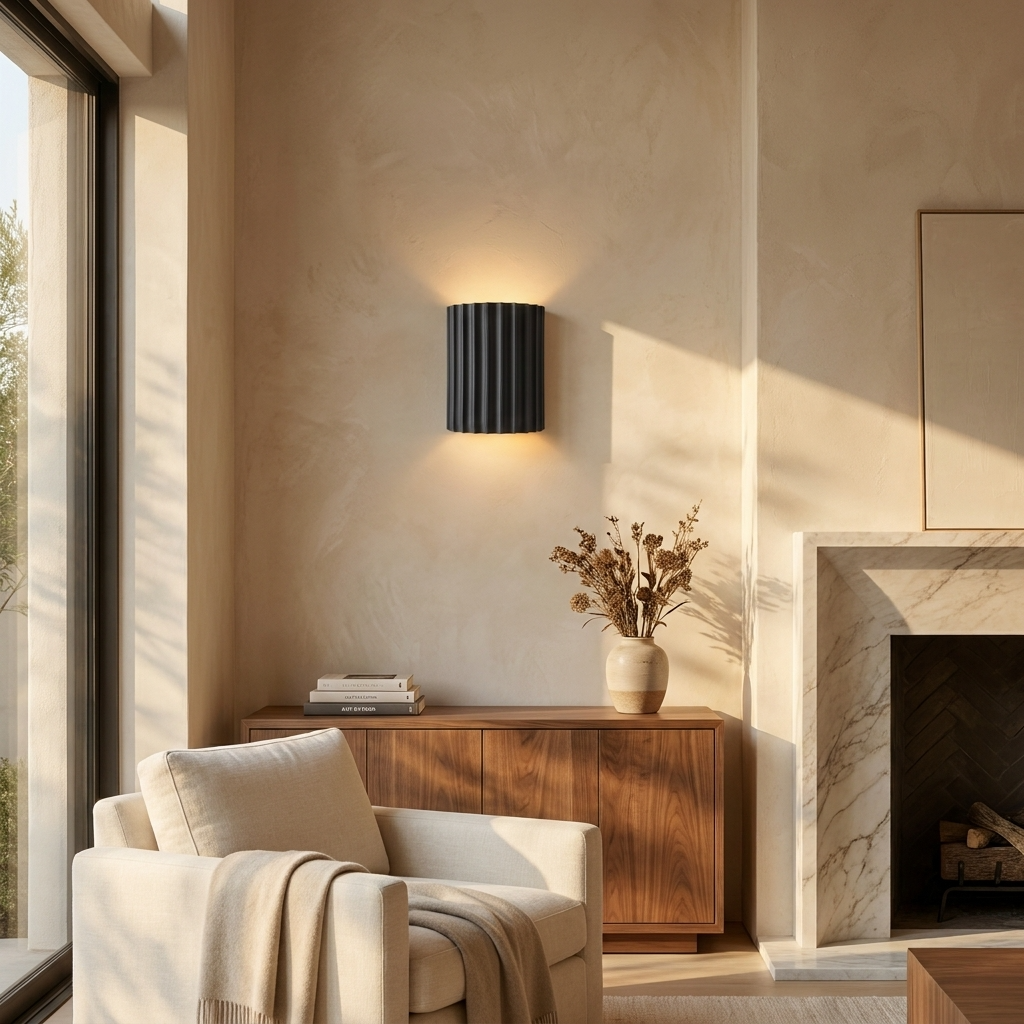 Ribbed Resin Wall Lamp