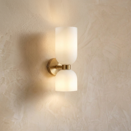 Vertical Dual Glass Globe Wall Lamp