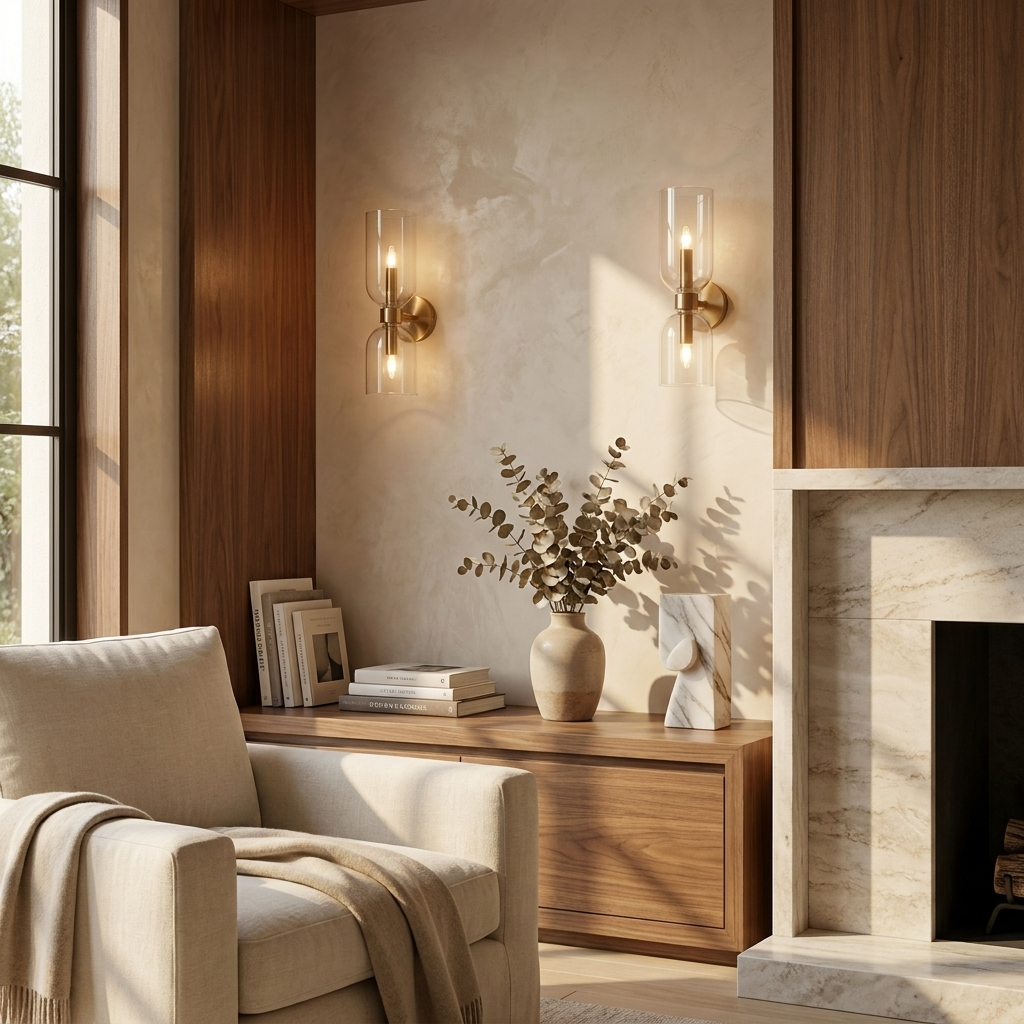 Vertical Dual Glass Globe Wall Lamp