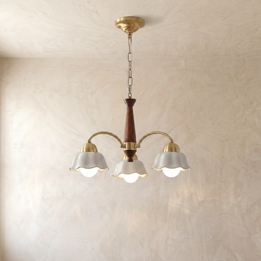 Vintage Floral Ceramic Chandelier