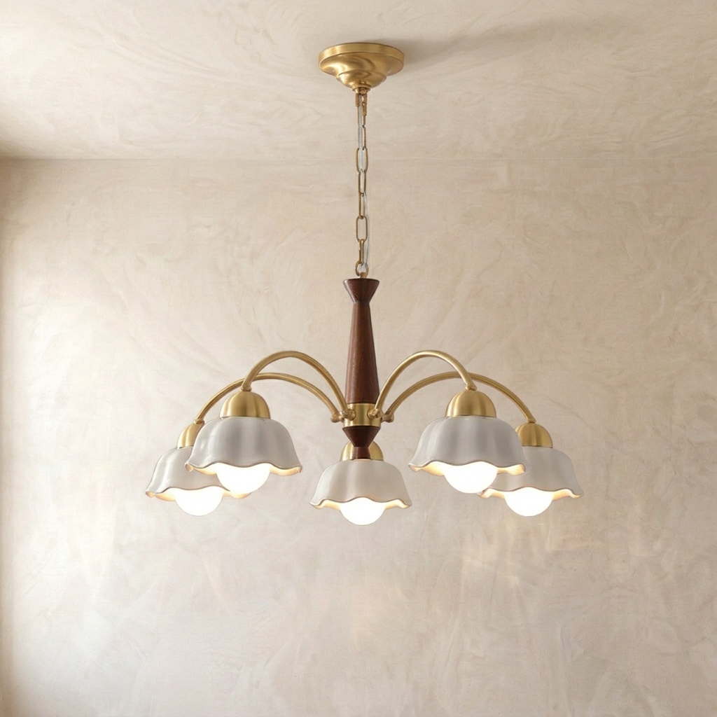 Vintage Floral Ceramic Chandelier