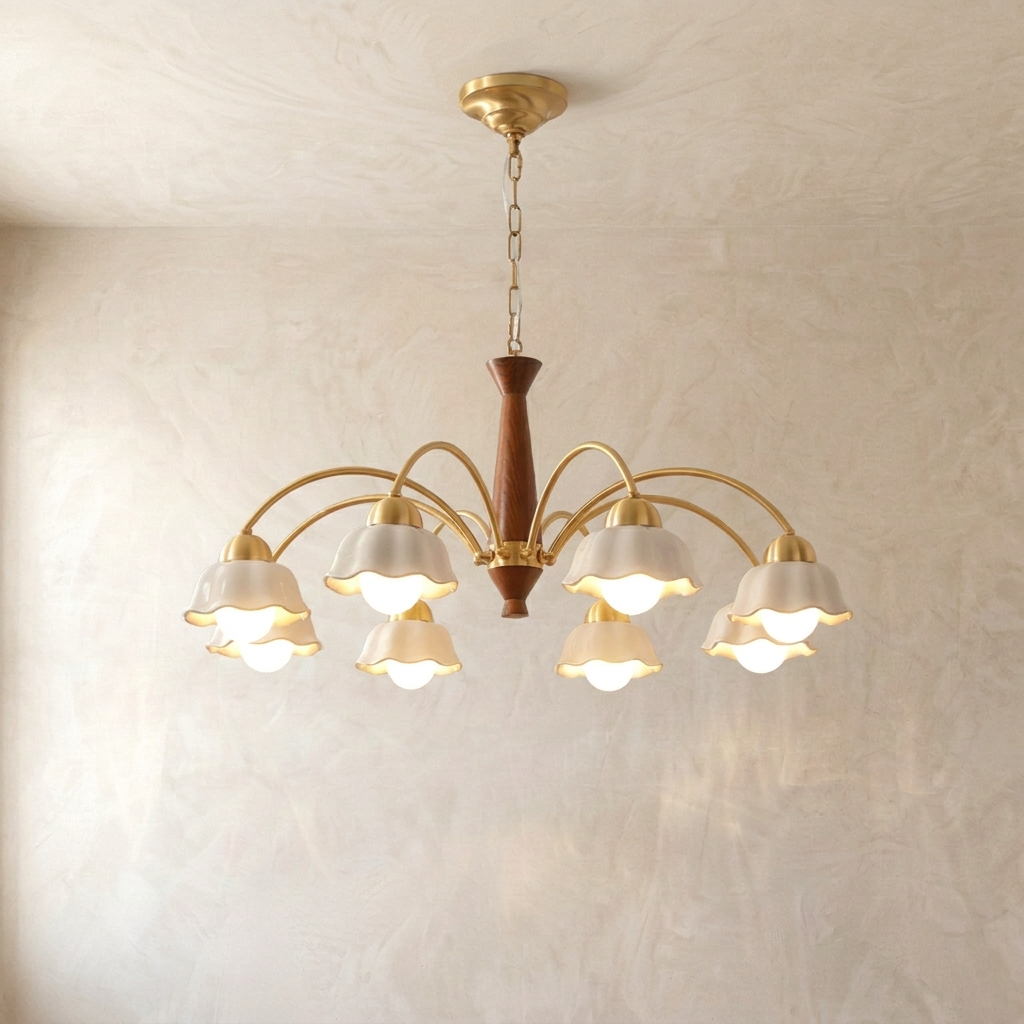 Vintage Floral Ceramic Chandelier