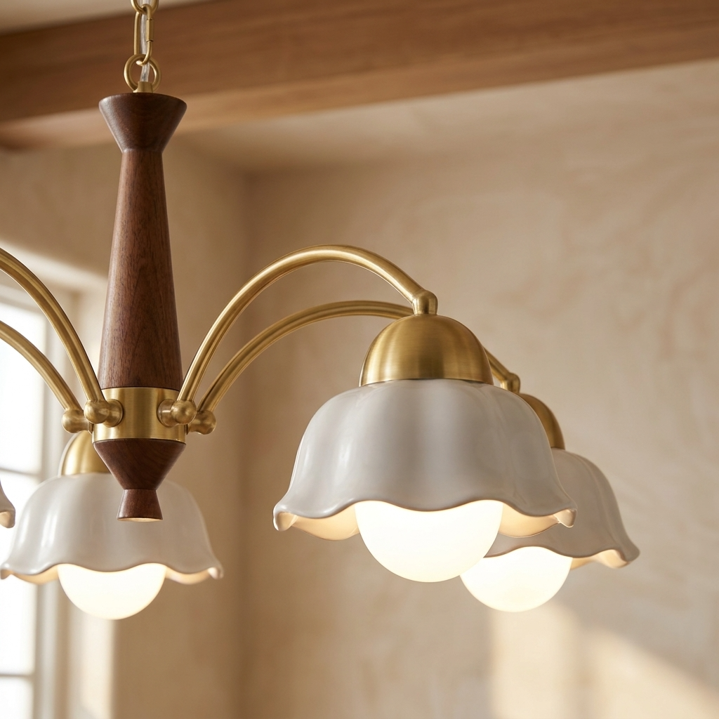Vintage Floral Ceramic Chandelier