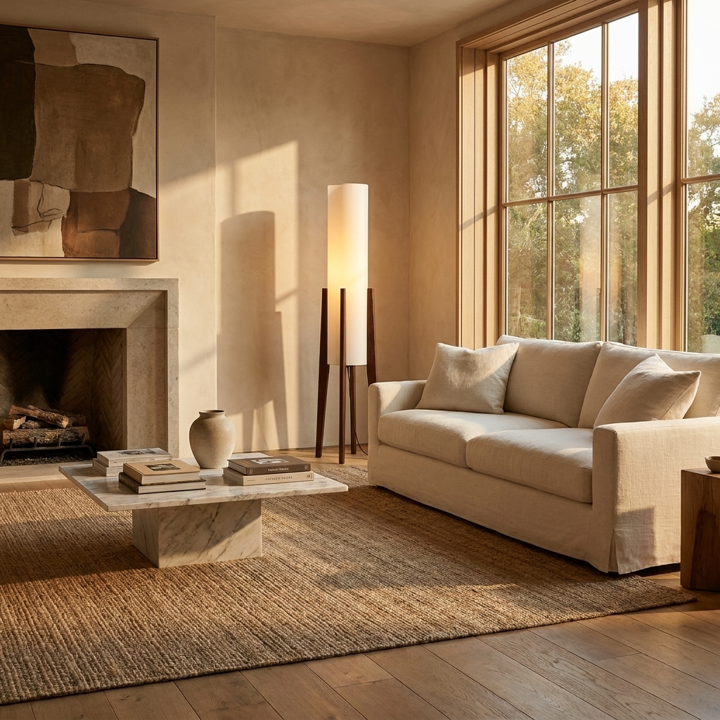 Walnut Wood Tripod Floor Lamp