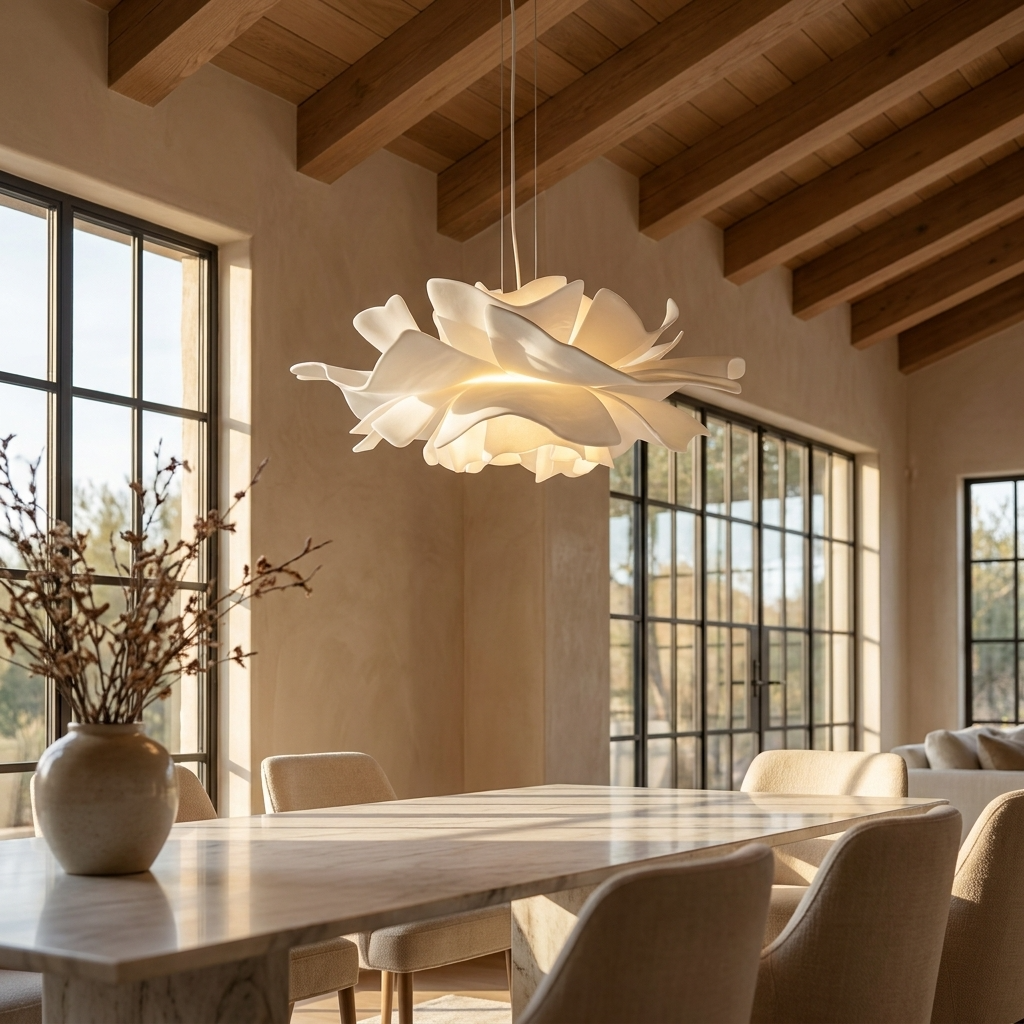 French Petal Flower Pendant Light