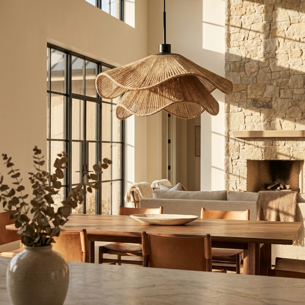 Hemp Rope Wabi Sabi Wave Pendant Light