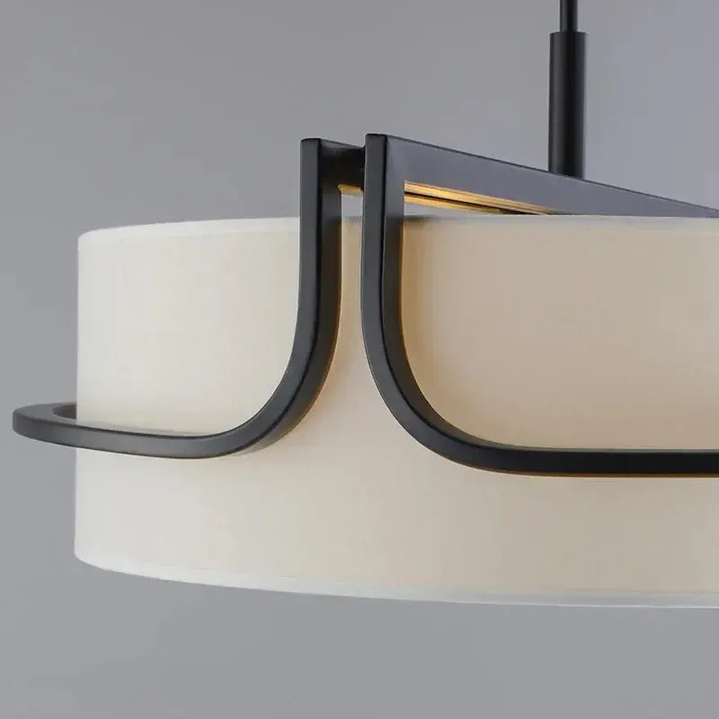Japanese Circular Fabric Wabi Sabi Ceiling Light