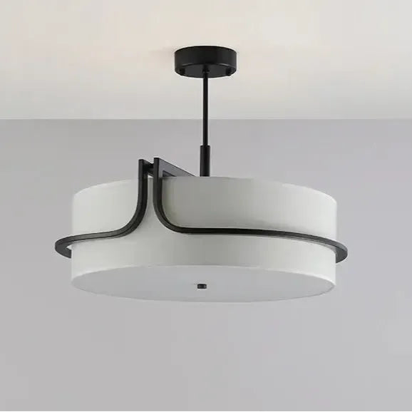 Japanese Circular Fabric Wabi Sabi Ceiling Light