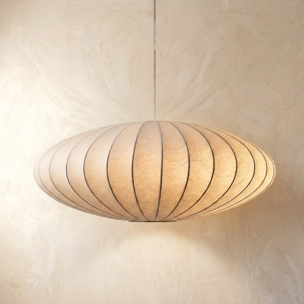 Japanese Silk Wabi Sabi Pendant Light