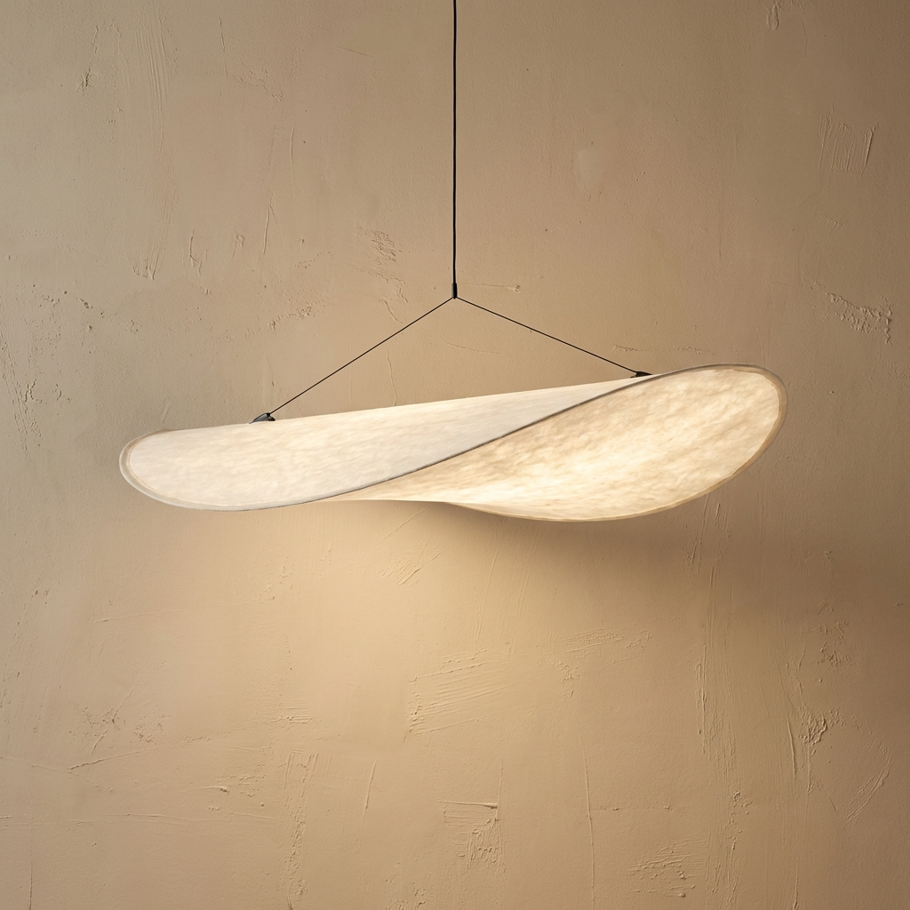Japanese Silk Wave Pendant Light