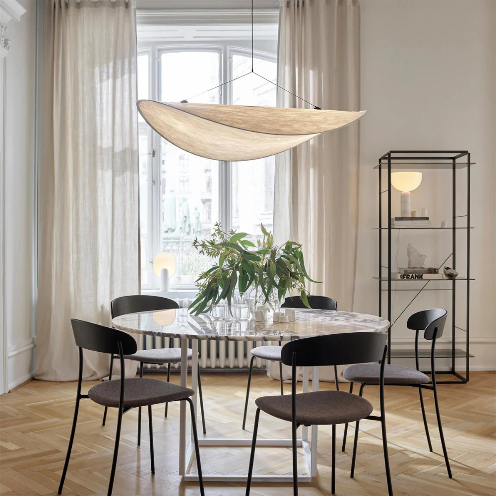 Japanese Silk Wave Pendant Light