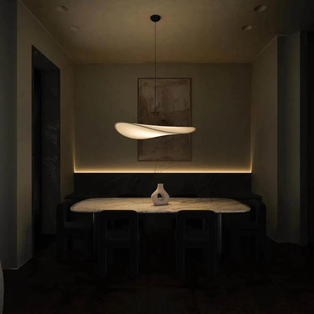 Japanese Silk Wave Pendant Light