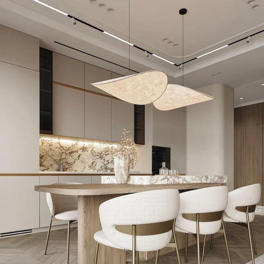 Japanese Silk Wave Pendant Light