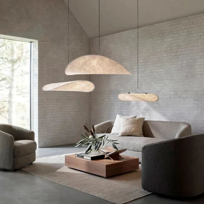 Japanese Silk Wave Pendant Light