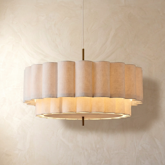 Japanese Tiered Fabric Wabi Sabi Pendant Light
