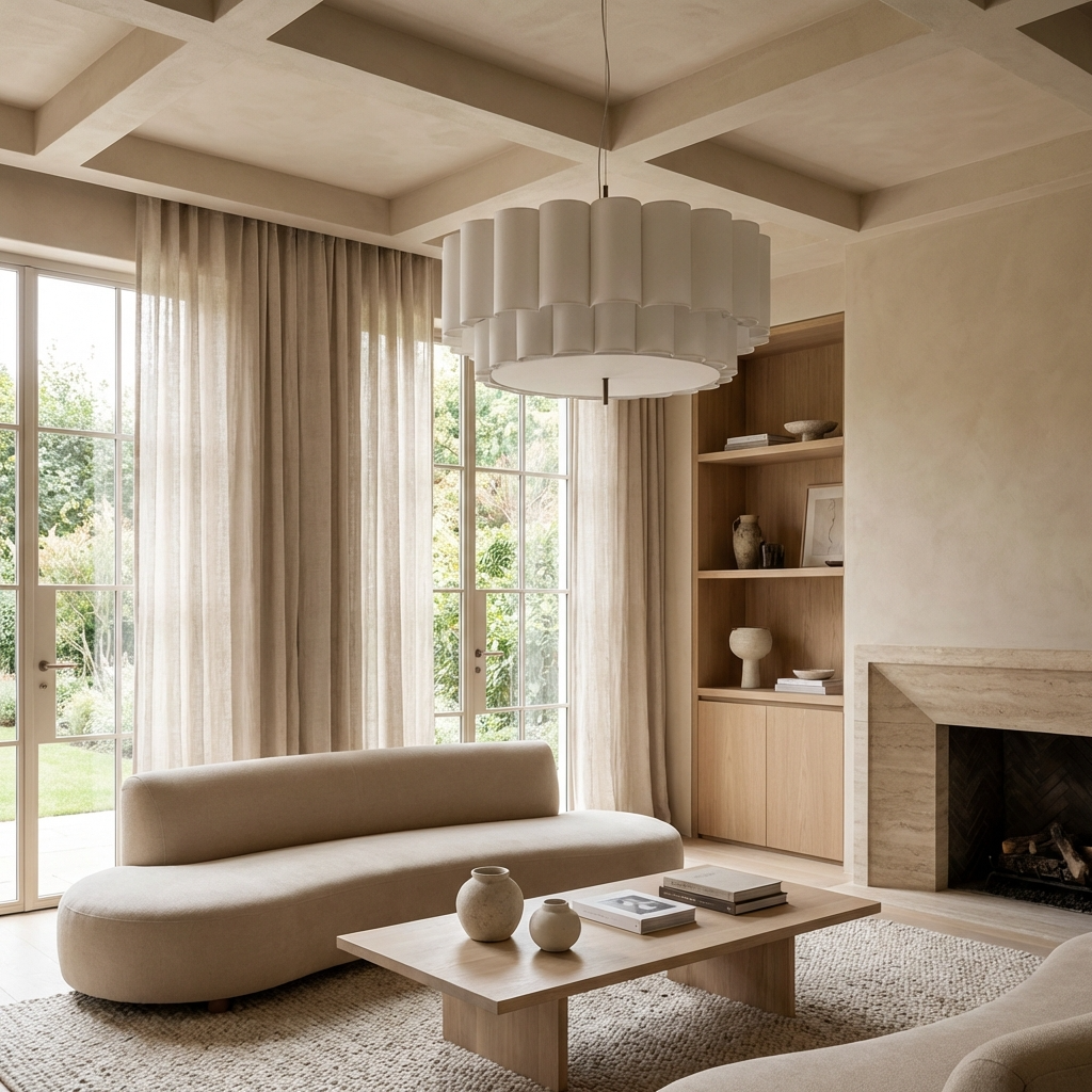 Japanese Tiered Fabric Wabi Sabi Pendant Light