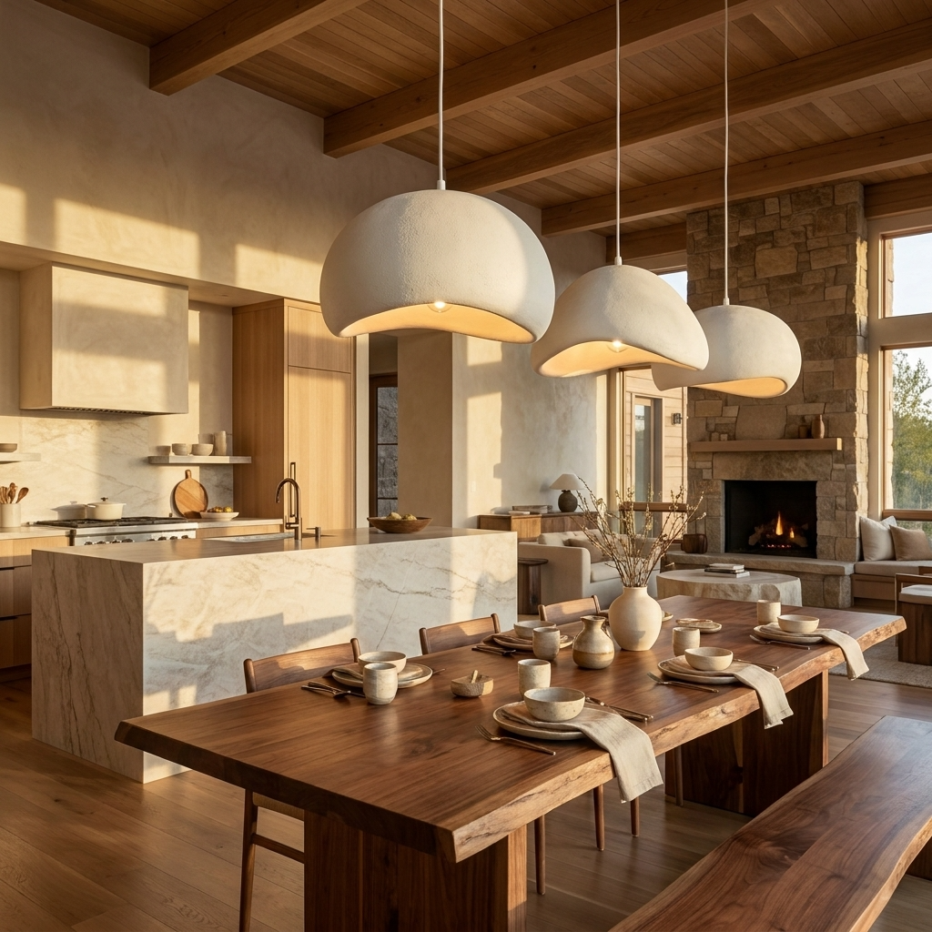 Japanese Wabi Sabi Dome Pendant Light
