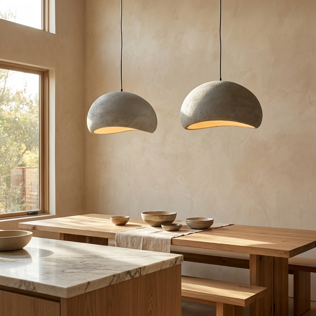 Japanese Wabi Sabi Dome Pendant Light