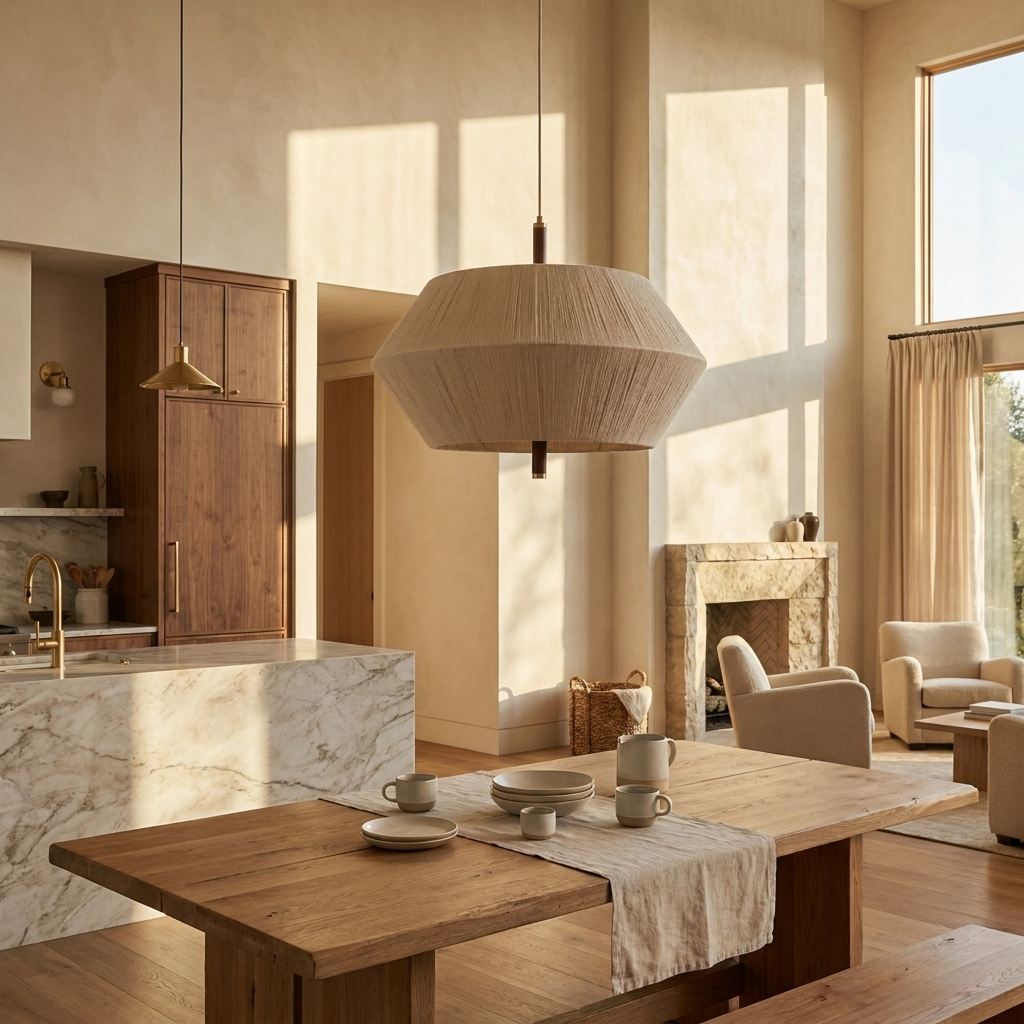 Japanese Wabi Sabi Rattan Pendant Light