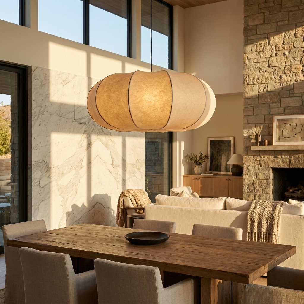 Japanese Wabi Sabi Silk Pendant Light
