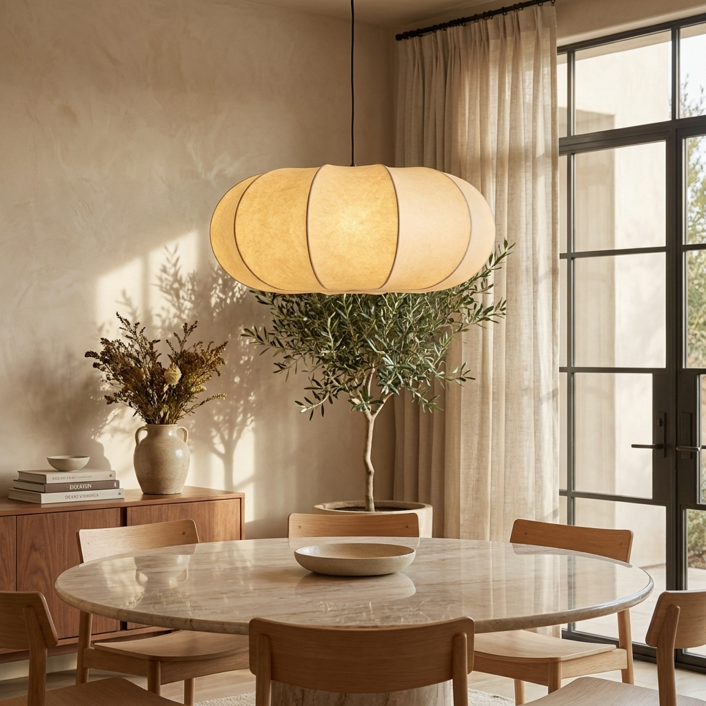 Japanese Wabi Sabi Silk Pendant Light