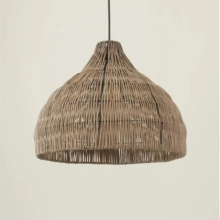 Japanese Woven Rattan Dome Pendant Light