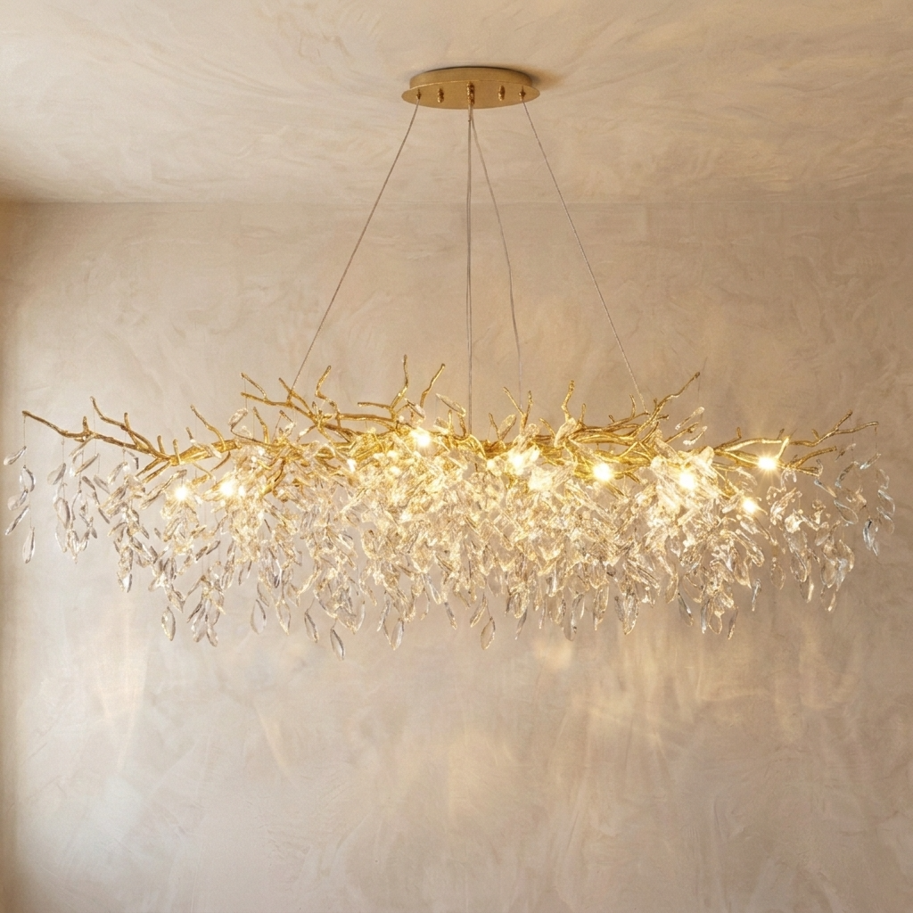 Luxury Gold Crystal Branch Chandelier