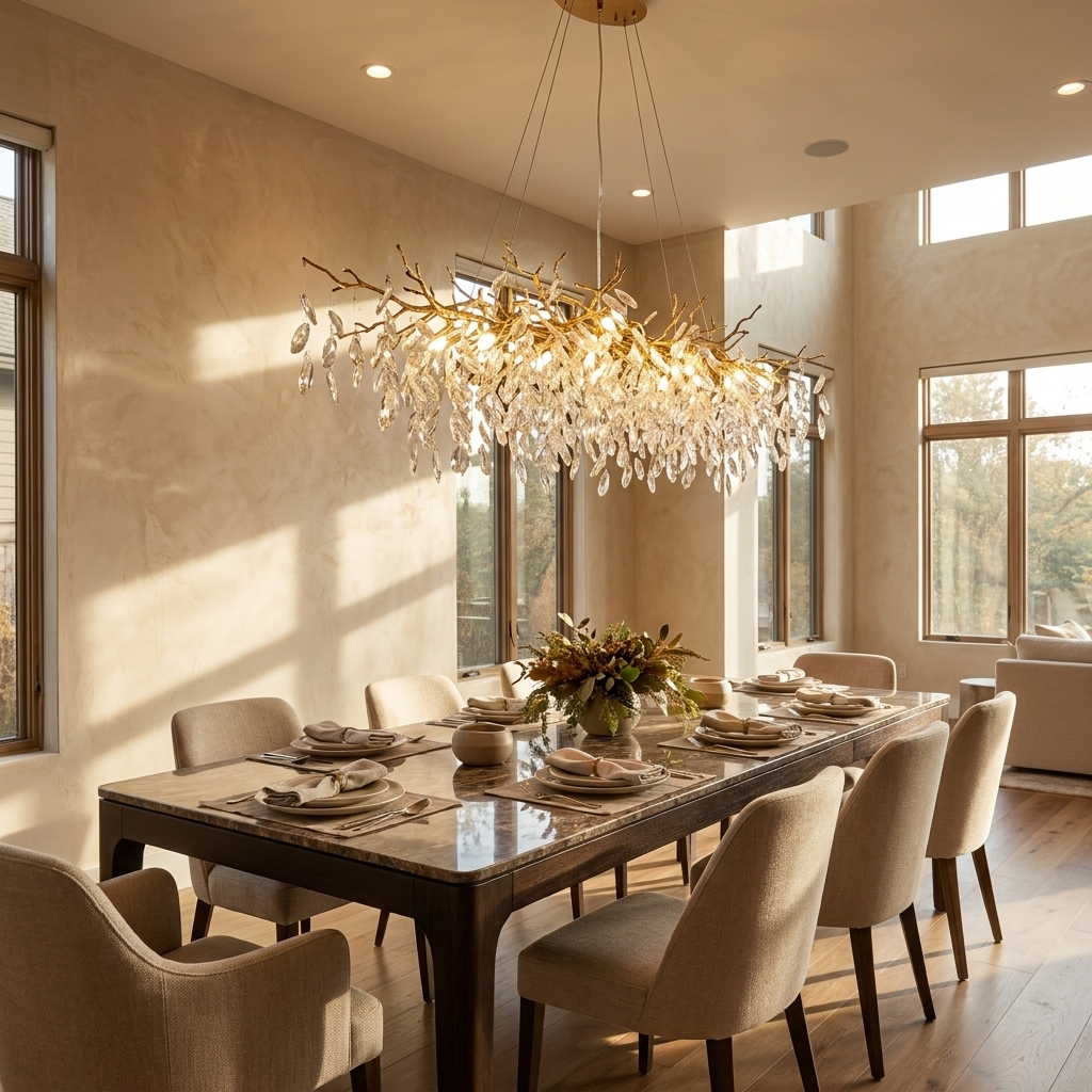 Luxury Gold Crystal Branch Chandelier