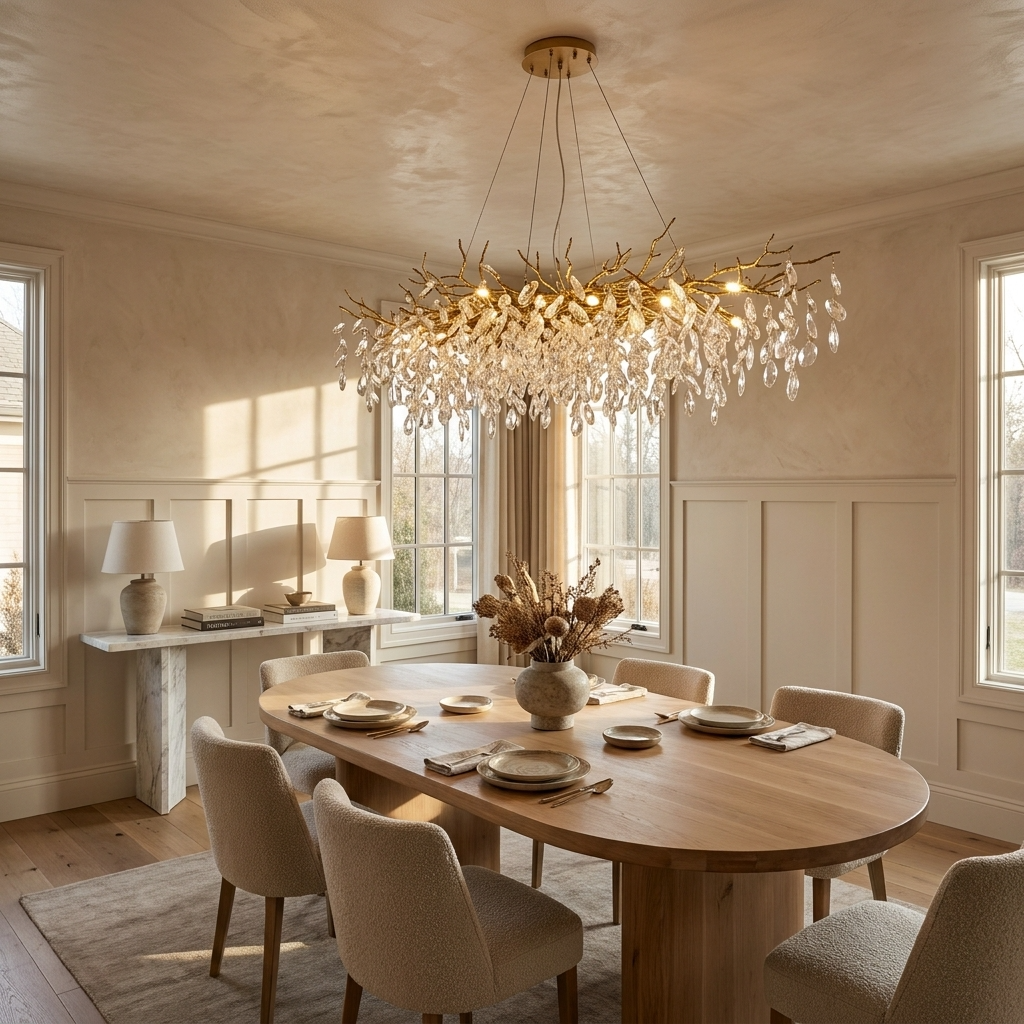 Luxury Gold Crystal Branch Chandelier
