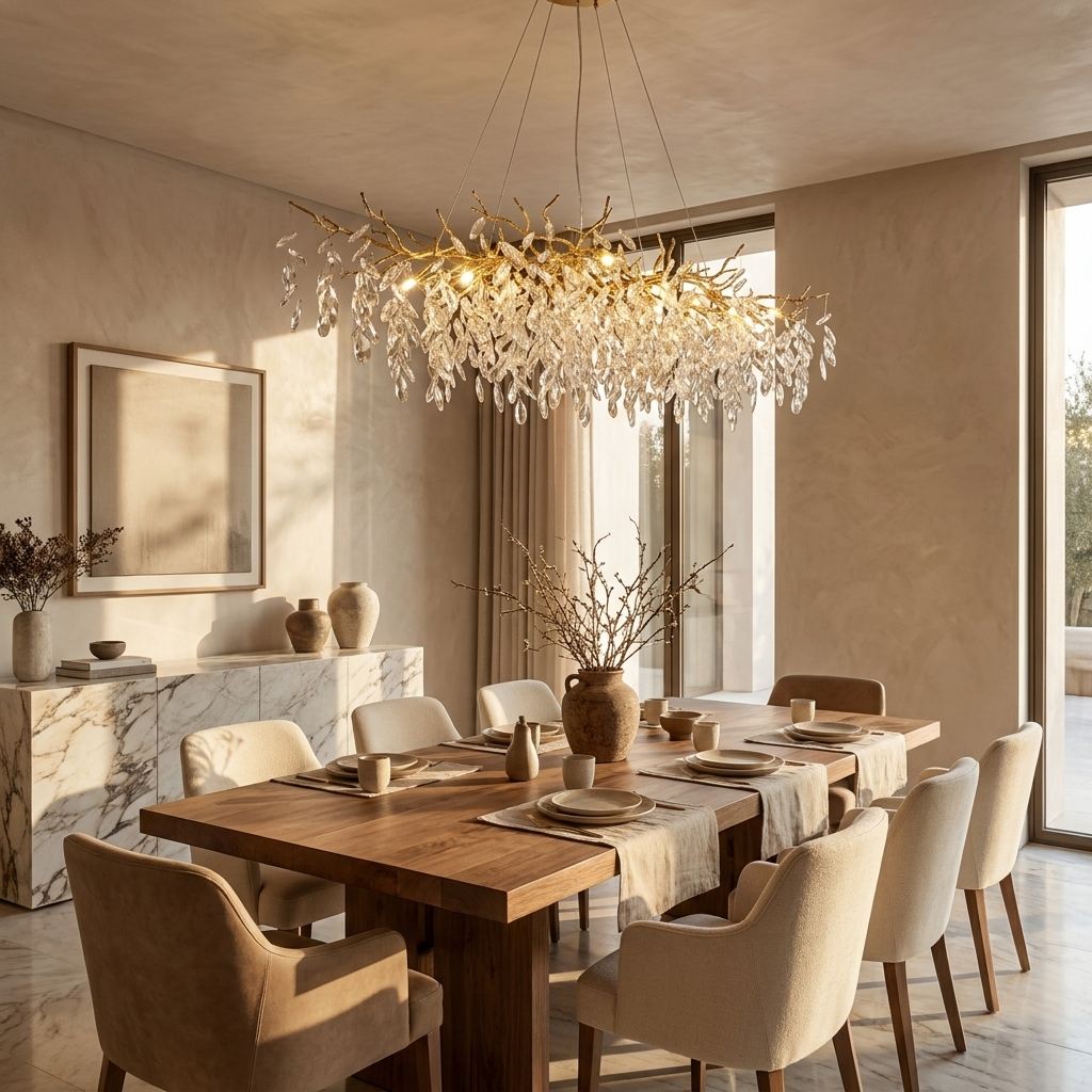 Luxury Gold Crystal Branch Chandelier