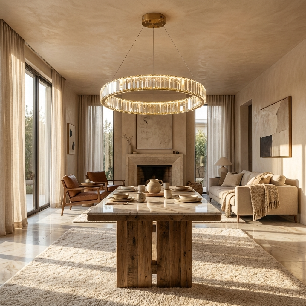 Modern Crystal Ring Chandelier