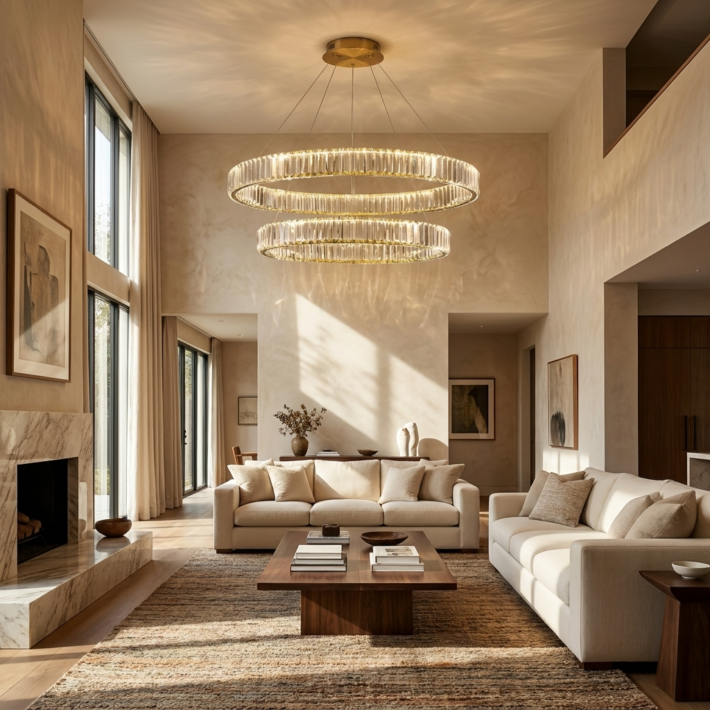 Modern Crystal Ring Chandelier