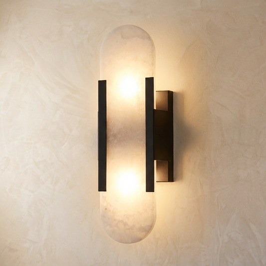 Natural Alabaster Elongated Wall Lamp