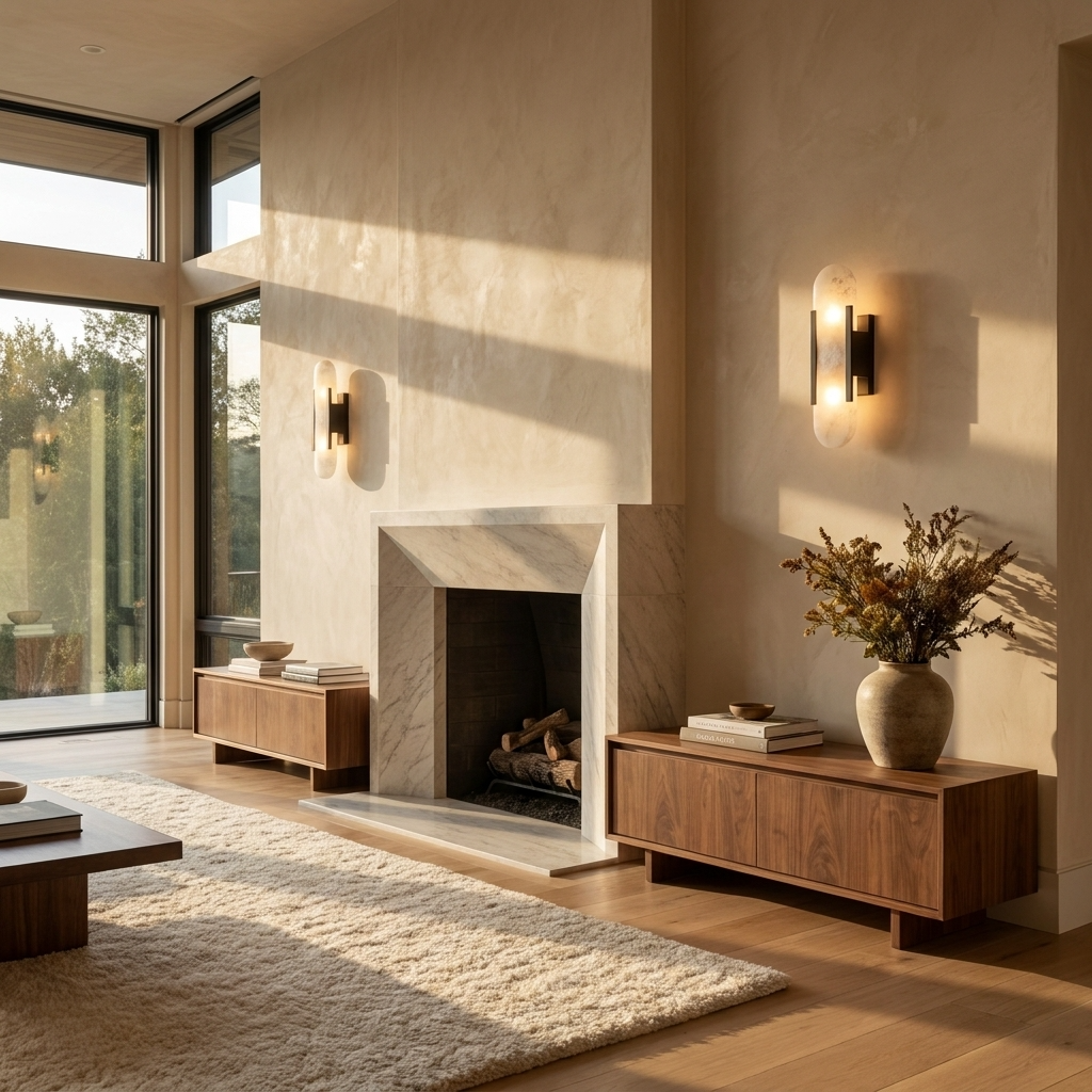 Natural Alabaster Elongated Wall Lamp