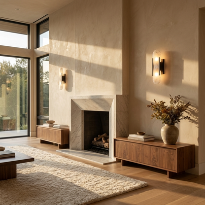 Natural Alabaster Elongated Wall Lamp
