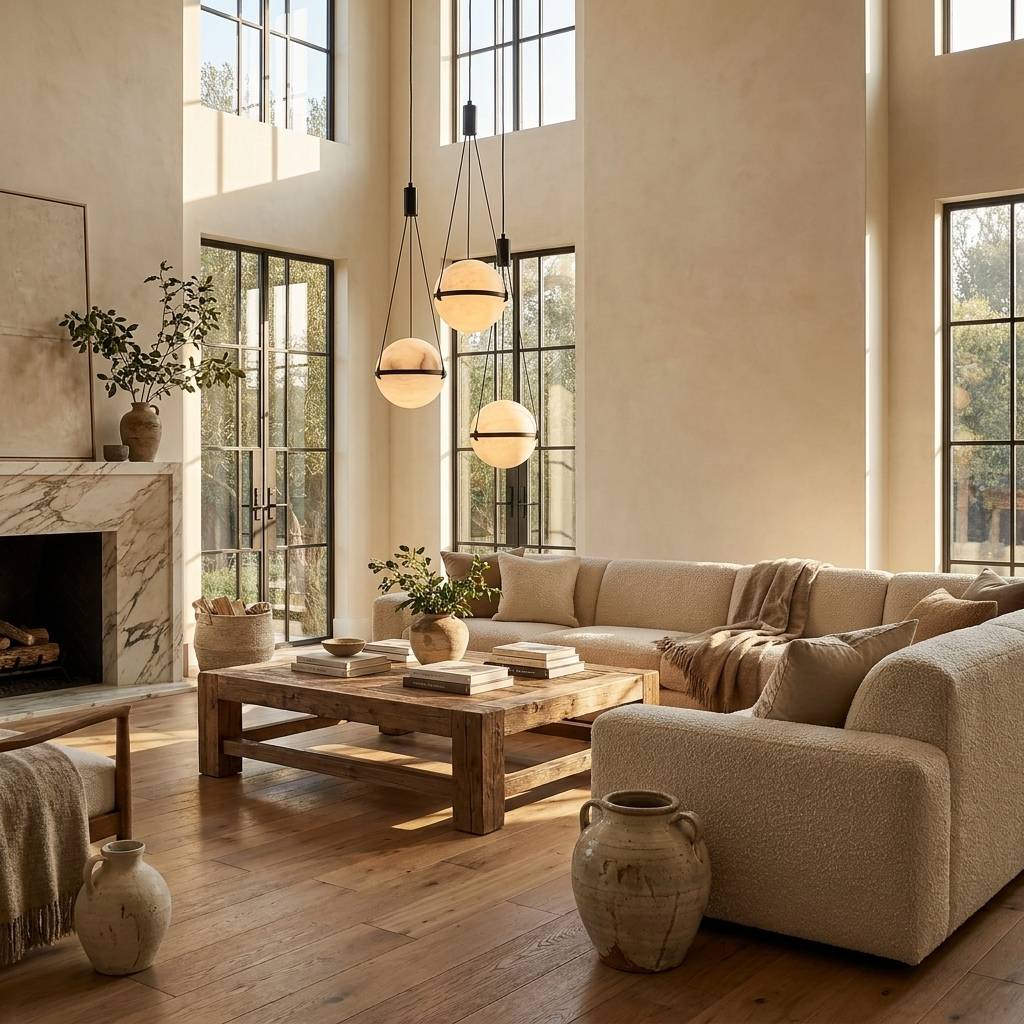 Natural Alabaster Hanging Globe Pendant Light