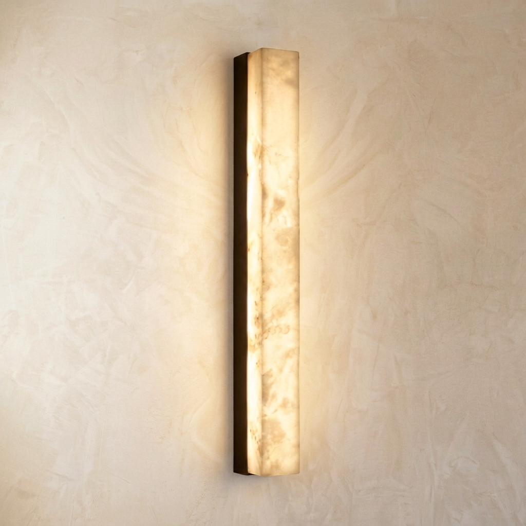Natural Alabaster Linear Bar Wall Lamp