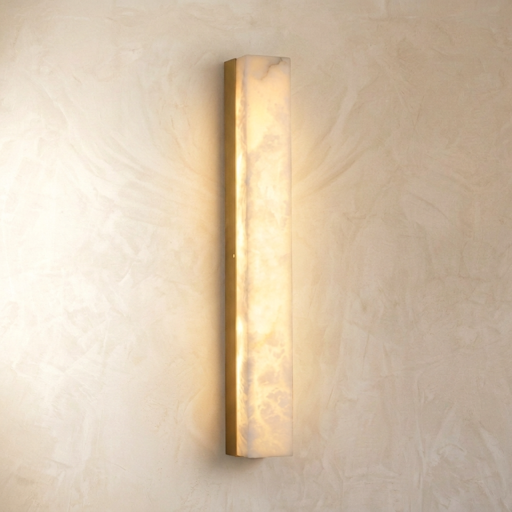 Natural Alabaster Linear Bar Wall Lamp