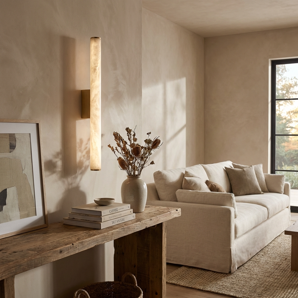 Natural Alabaster Linear Wall Lamp