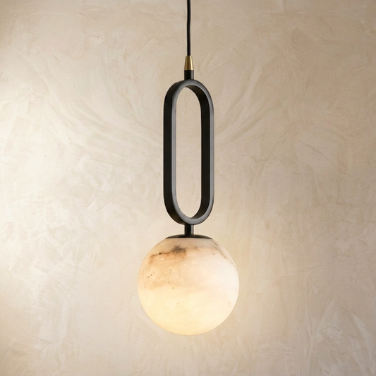Natural Alabaster Loop Pendant Light