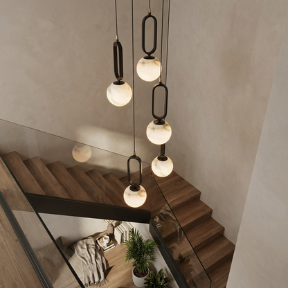 Natural Alabaster Loop Pendant Light