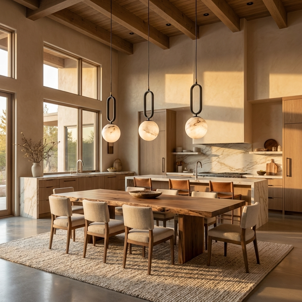 Natural Alabaster Loop Pendant Light