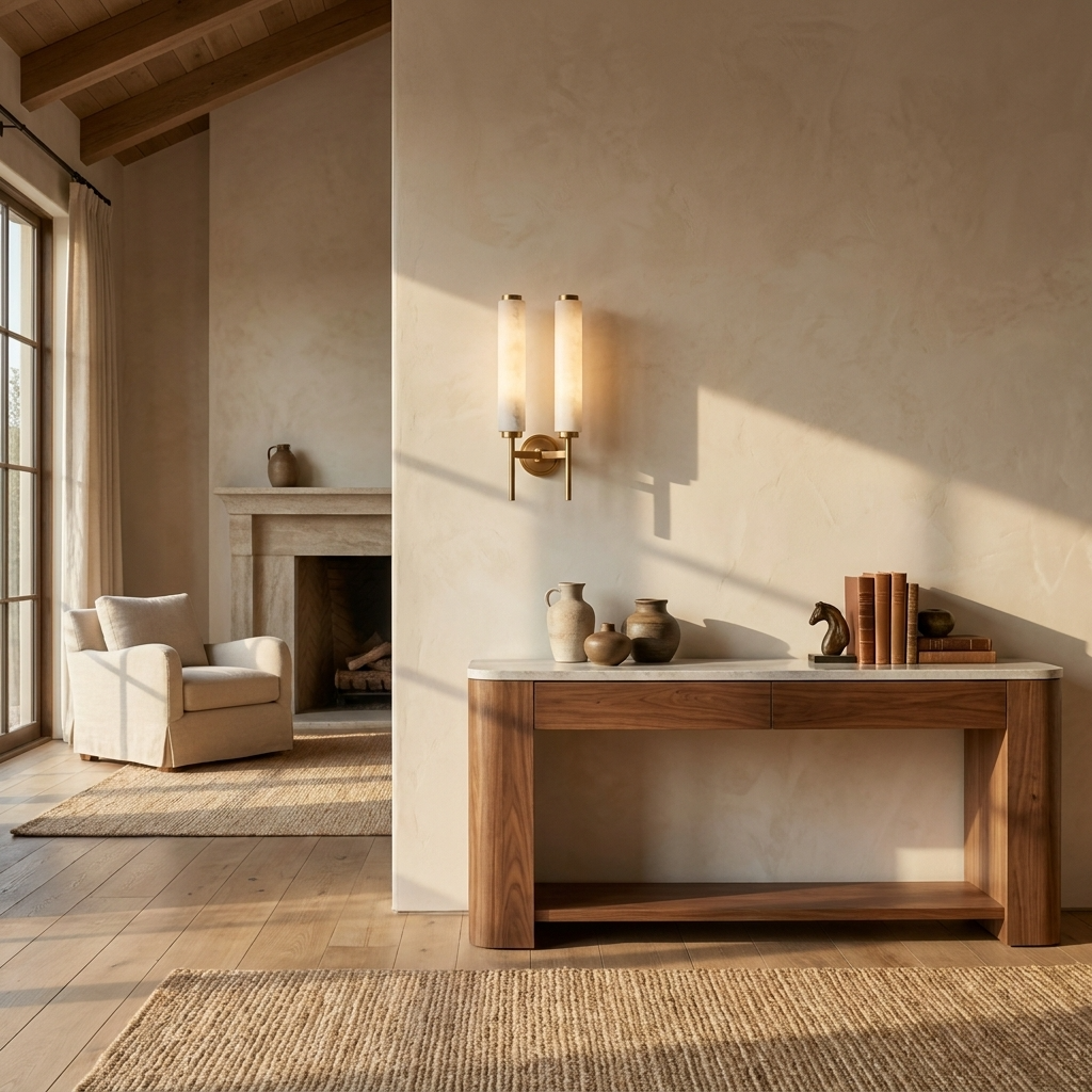 Natural Alabaster Slim Cylinder Wall Lamp