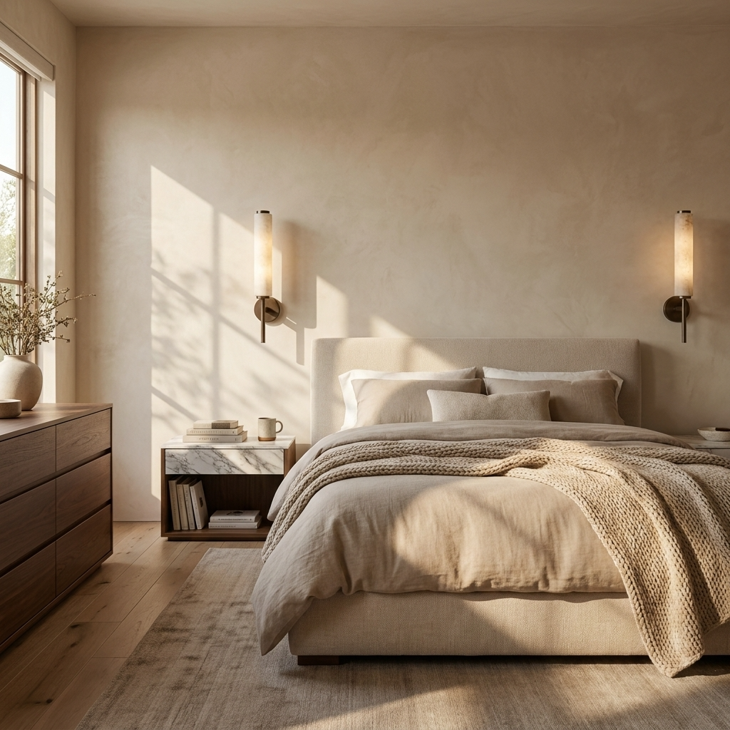 Natural Alabaster Slim Cylinder Wall Lamp