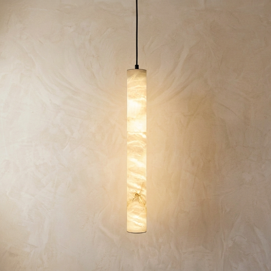 Natural Alabaster Slim Linear Pendant Light