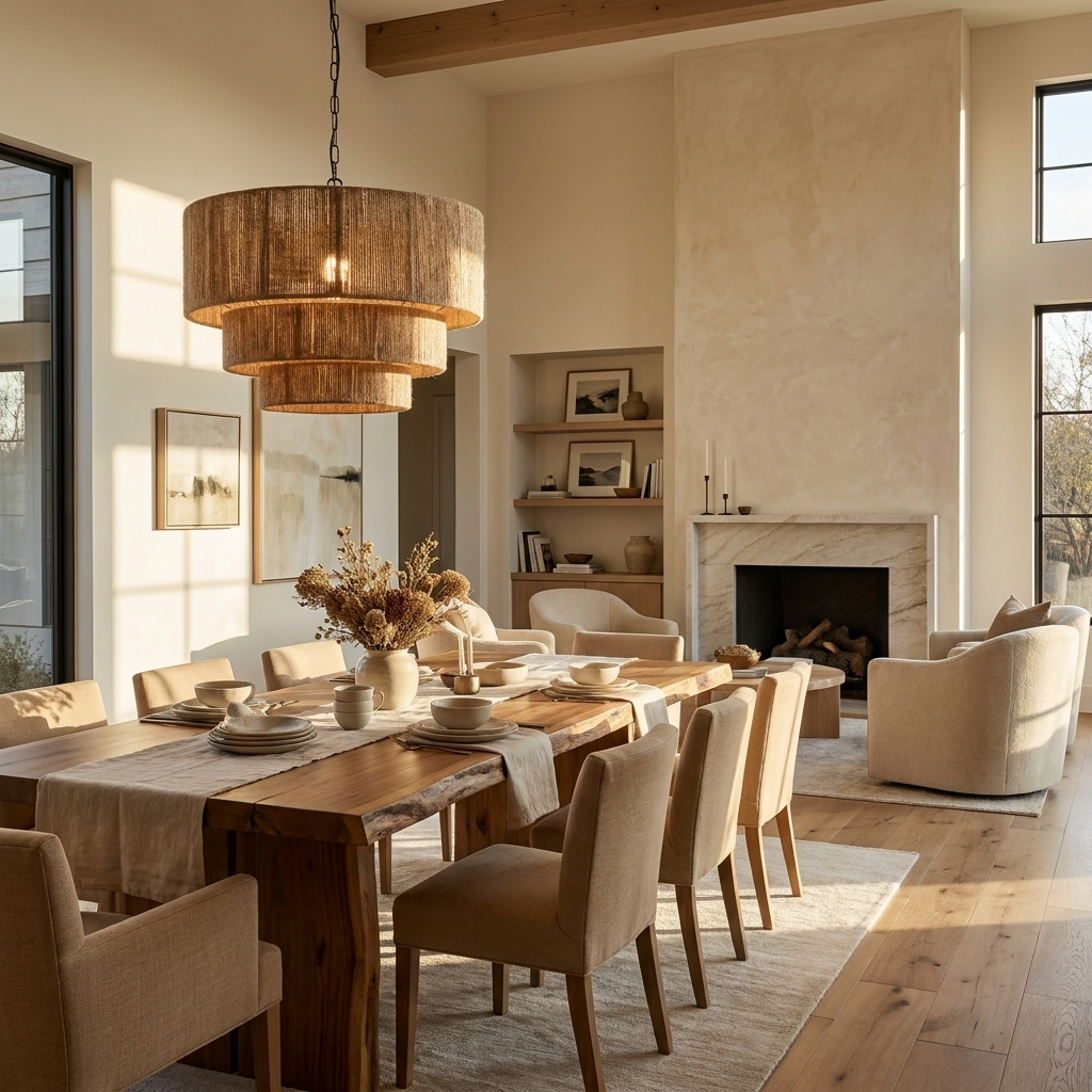 Natural Hemp Rope Tiered Pendant Light