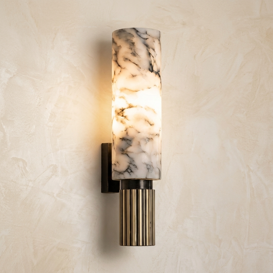 Natural Marble Cylinder Wall Lamp