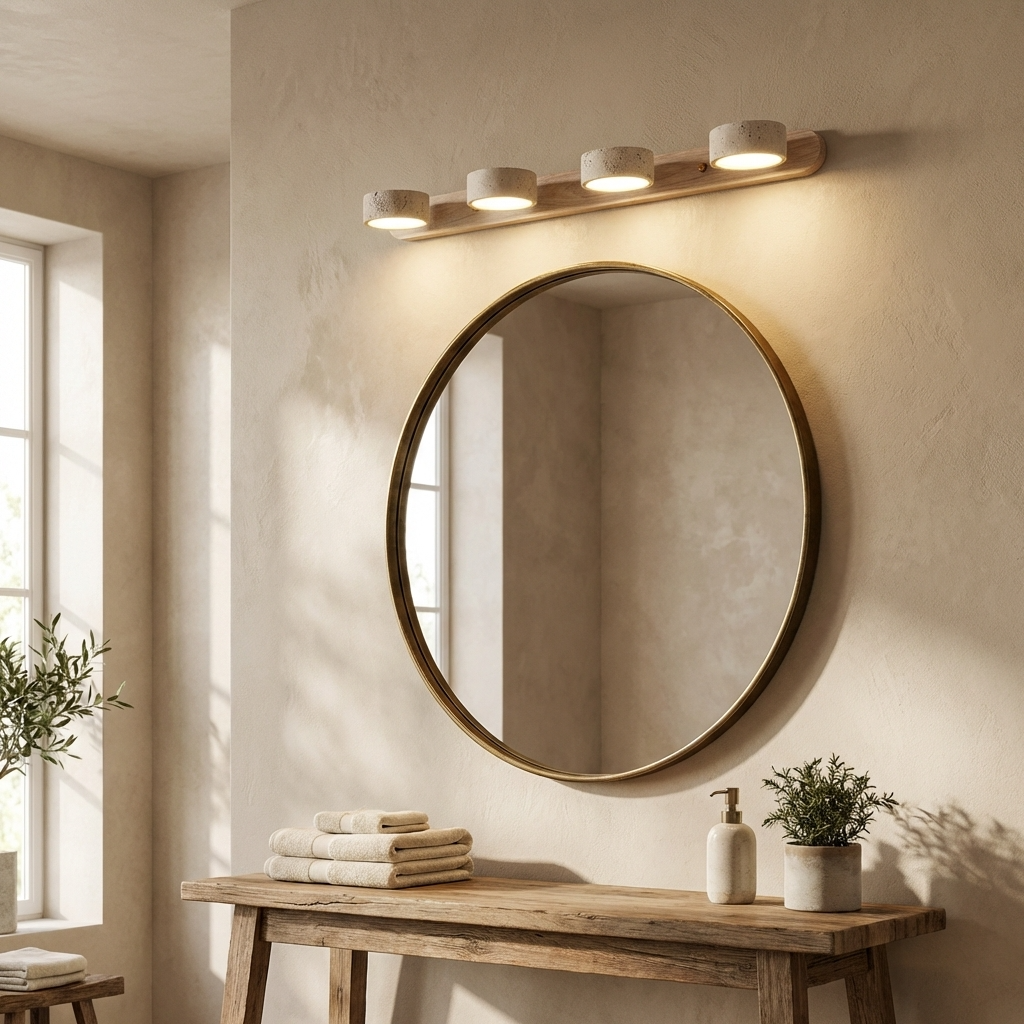 Natural Travertine Stone Dual Spot Wall Lamp